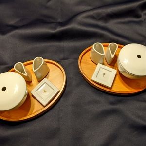 NEW Tea Cups Tea for Two Tea Forte Serving Set in Bone White